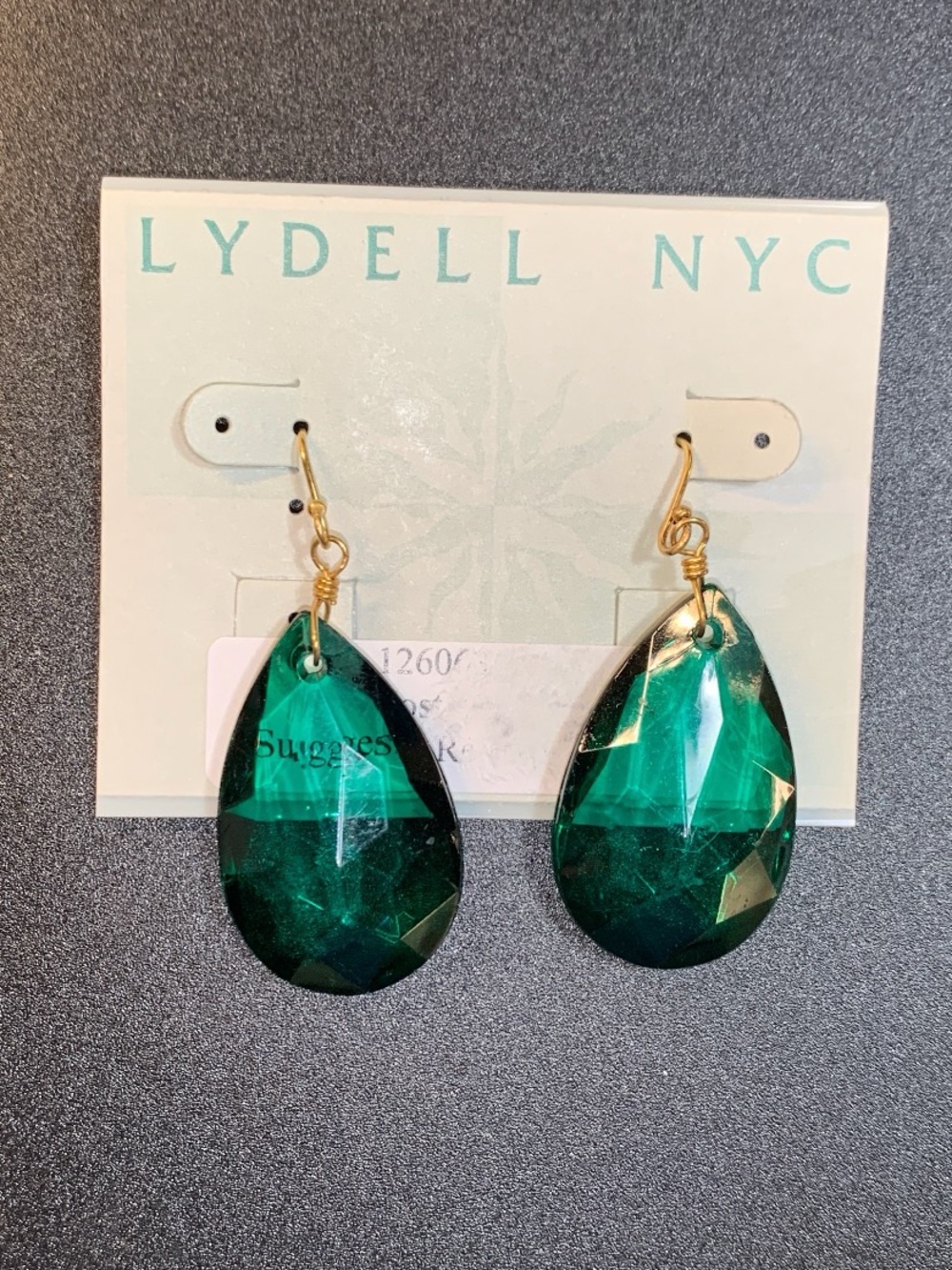 Emerald Teardrop Dangle Earrings